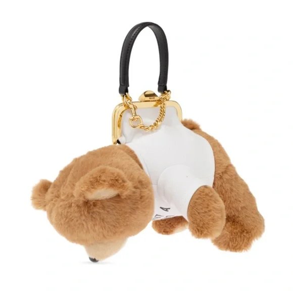 Moschino Stuffed Teddy Bear Coin Clutch Crossbody Bag NWT - Picture 12 of 15